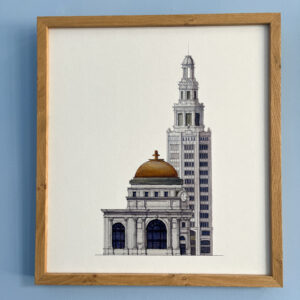 Gold Dome - Laminated Framed Print - by Elizabeth D'Amore