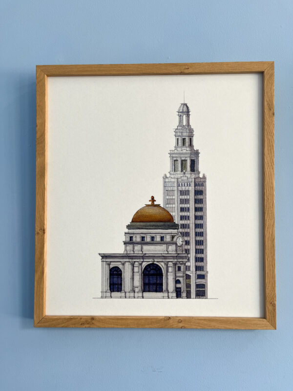 Gold Dome - Laminated Framed Print - by Elizabeth D'Amore