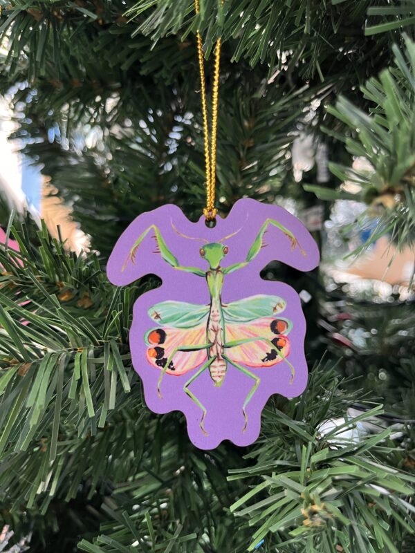 Praying Mantis Tree Ornament - Based on an original painting by Elizabeth Gatto